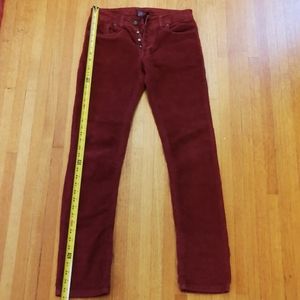 burgundy slim fit stretch cords